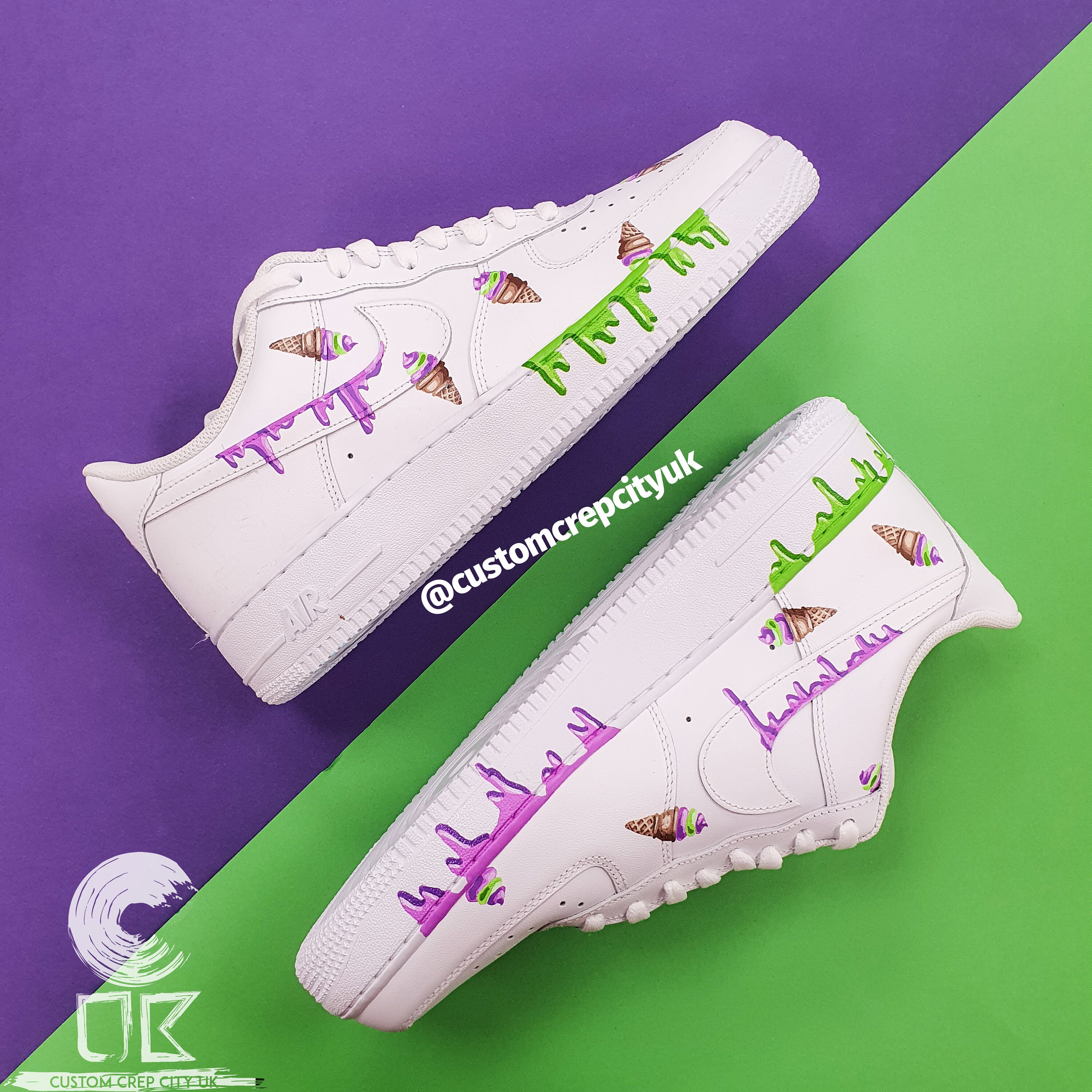 Custom Air Force 1 gelato Dripping Ice Cream Trainers | Etsy New Zealand