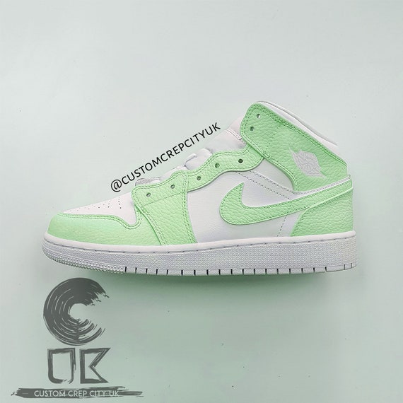 Custom Jordan 1 Blanco y Menta Entrenadores personalizados | Etsy España