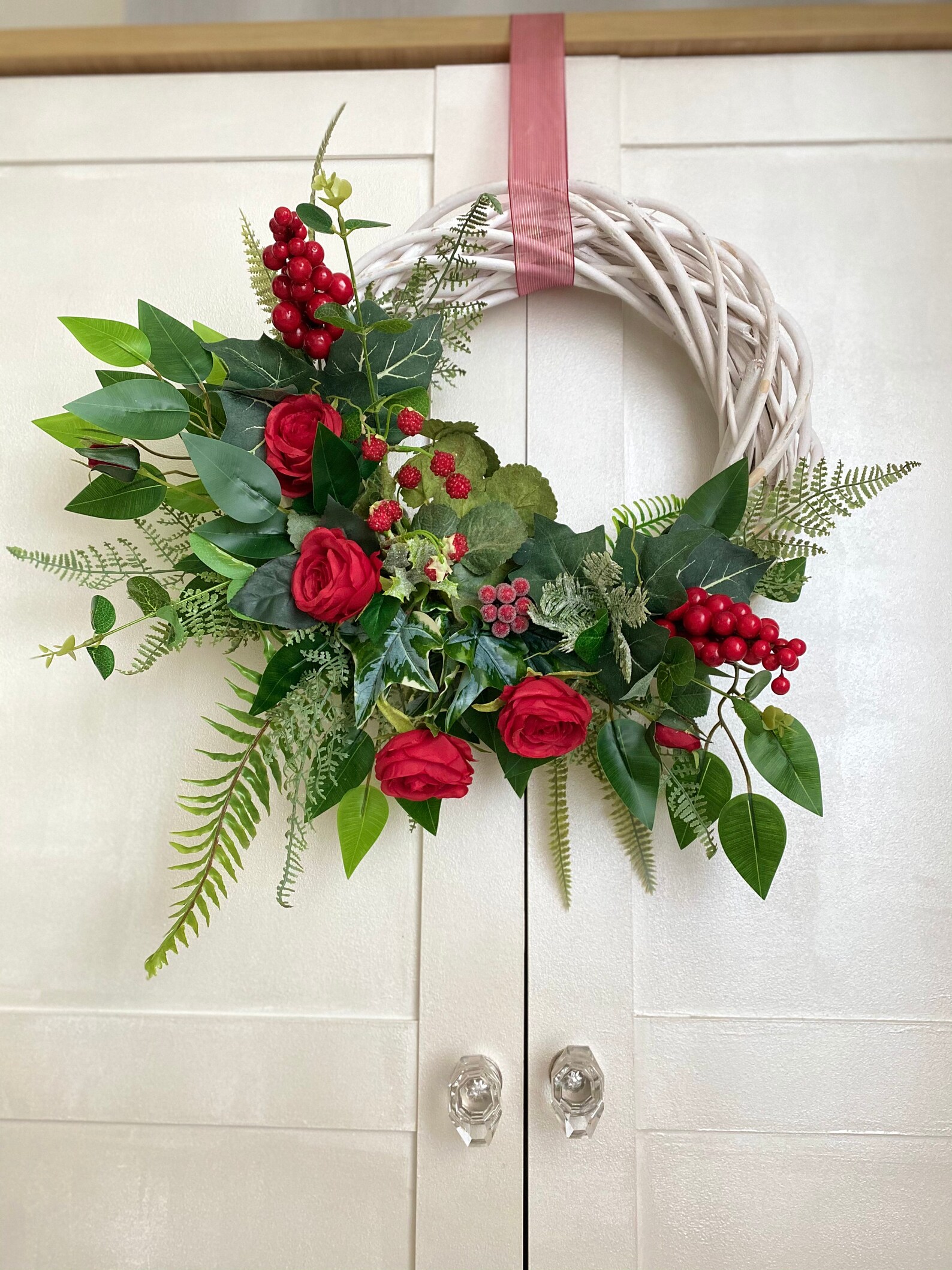 Handmade Artificial Flowers Door Wreath Handcrafted Luxury Etsy