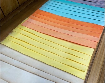 50 Multicolored Tea Dyed Paper Sheets: Junk Journal Stationary