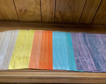 Multicolored Tea Dyed Paper: Scrapbook & Junk Journal Stationary (25 sheets). Paper bundle.