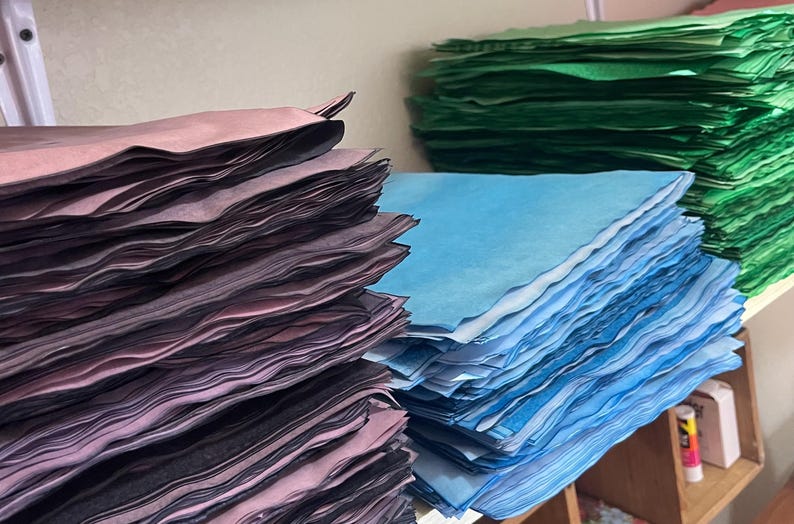 25 Multicolored Tea Dyed Paper Sheets: Scrapbook Stationary image 8