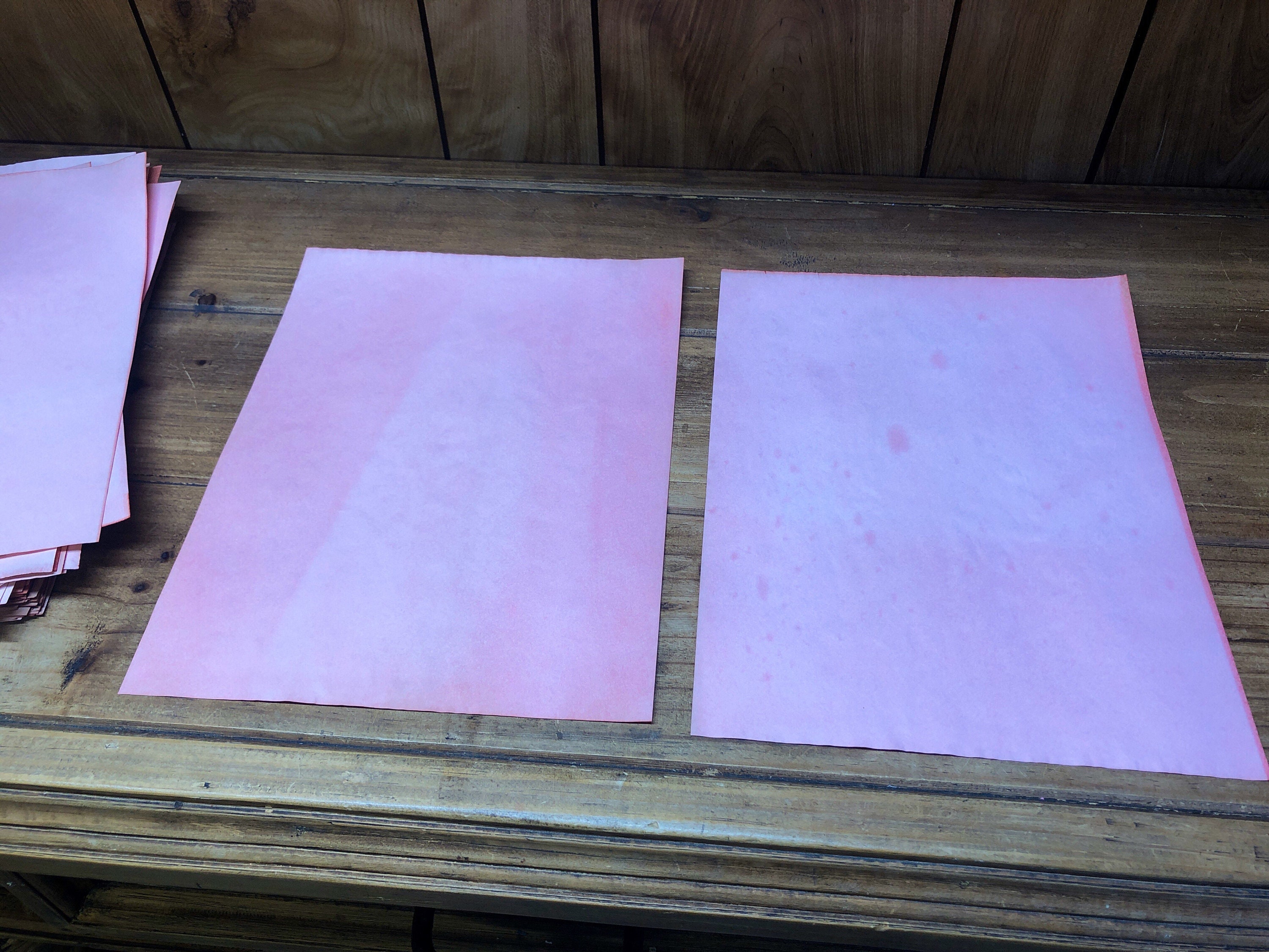 25 Sheets of Pink/Light Red Tea Dyed Paper. Tea Stained Etsy