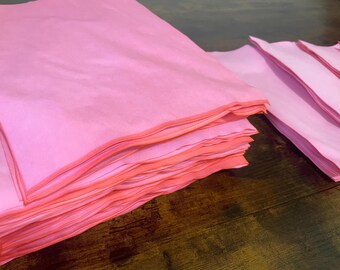 12 Bright Petal Pink Tea Dyed Paper Sheets: Vintage Scrapbook Paper