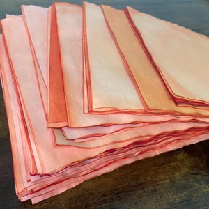 12 Sheets of Orange Tea Dyed Paper: Vintage Style Scrapbook Pages