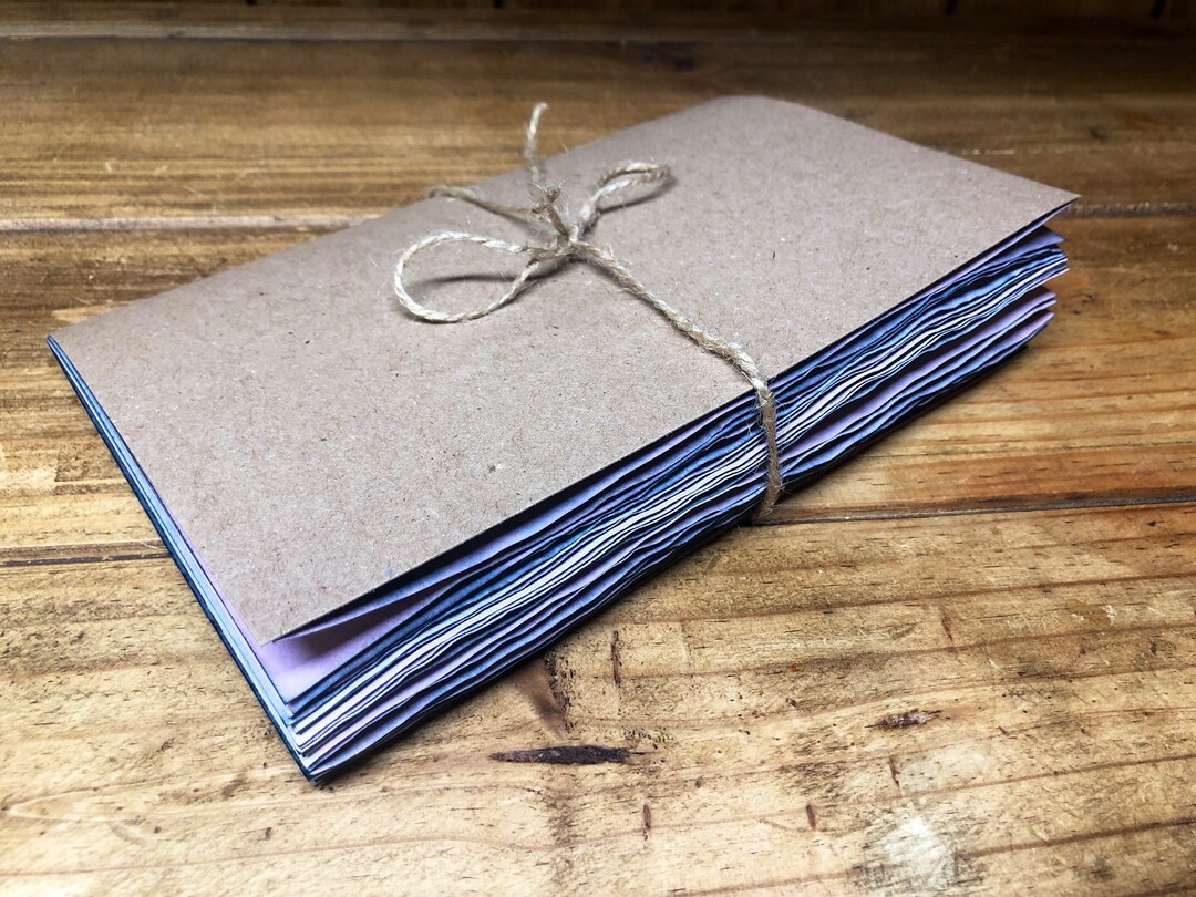 Blank Travel Journal With Blue and Purple Tea Dyed Paper. Etsy