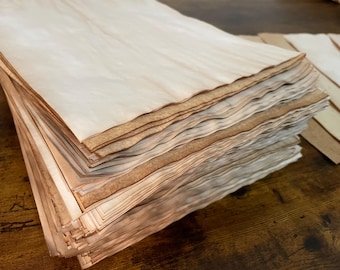 50 Sheets of Tea Dyed Paper: Rustic Scrapbook Paper, Junk Journal Paper, Aged Stationary