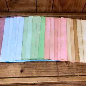 25 Multicolored Tea Dyed Paper Sheets: Scrapbook Stationary image 2