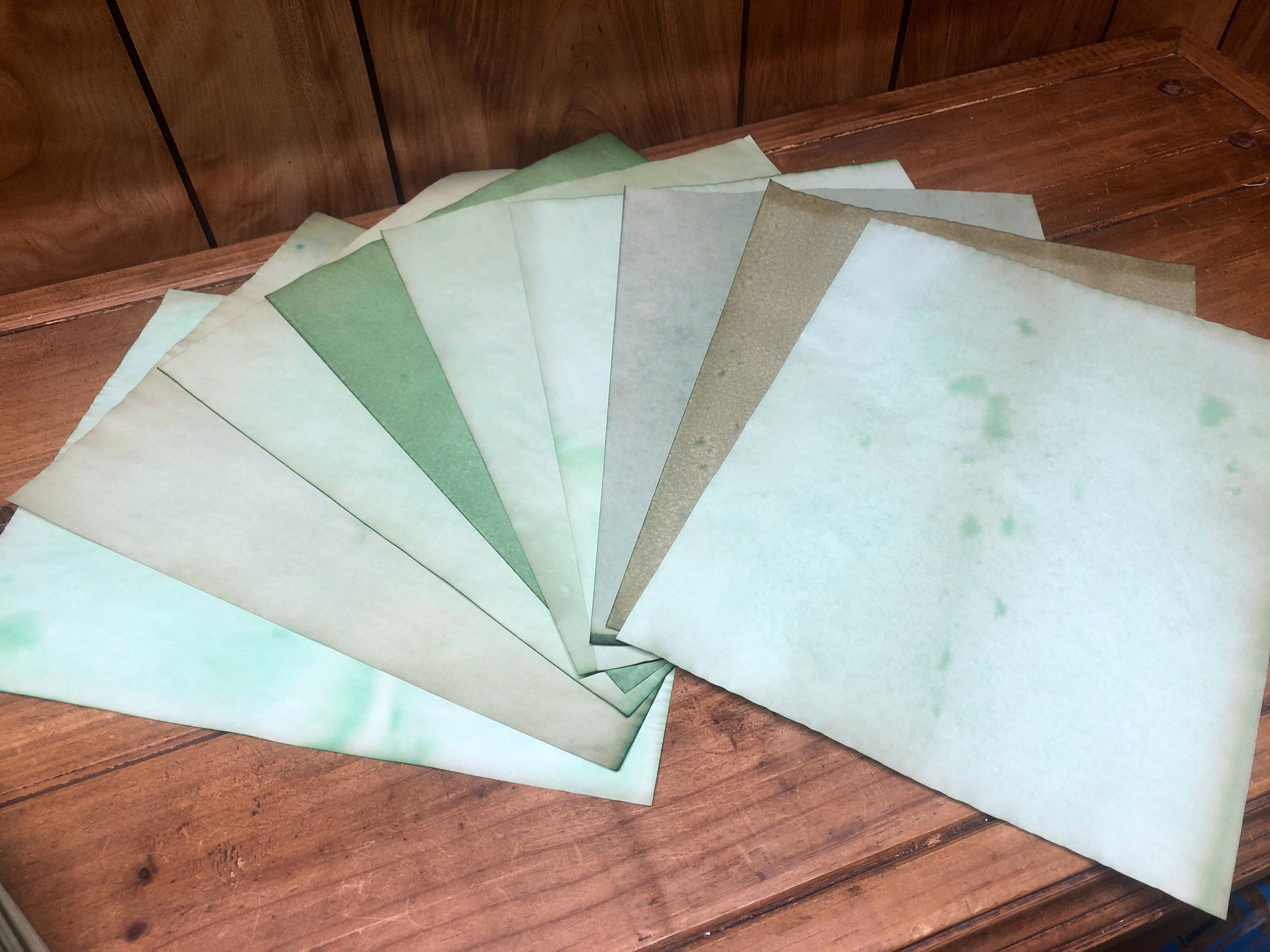 25 Sheets of Green Tea Dyed Papers. Assorted Tea Dyed Paper. Etsy