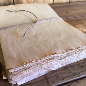 50 Tea Dyed Paper Sheets: Rustic Scrapbook & Junk Journal