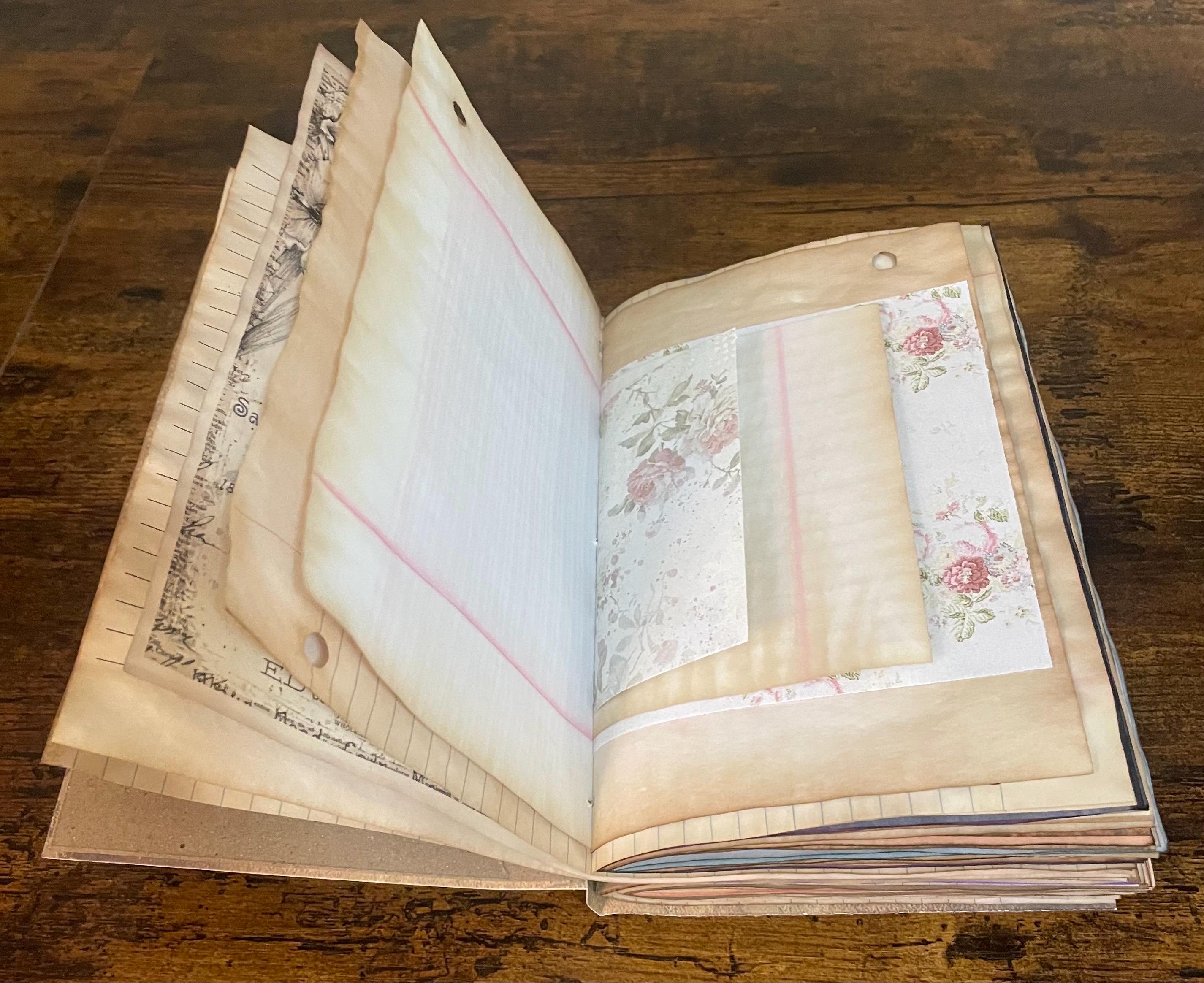Vintage Style Brown Junk Journal With Tea Dyed Paper, Mixed Media ...