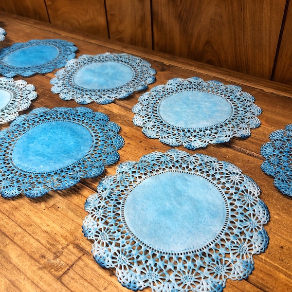 Blue Paper Doilies Etsy