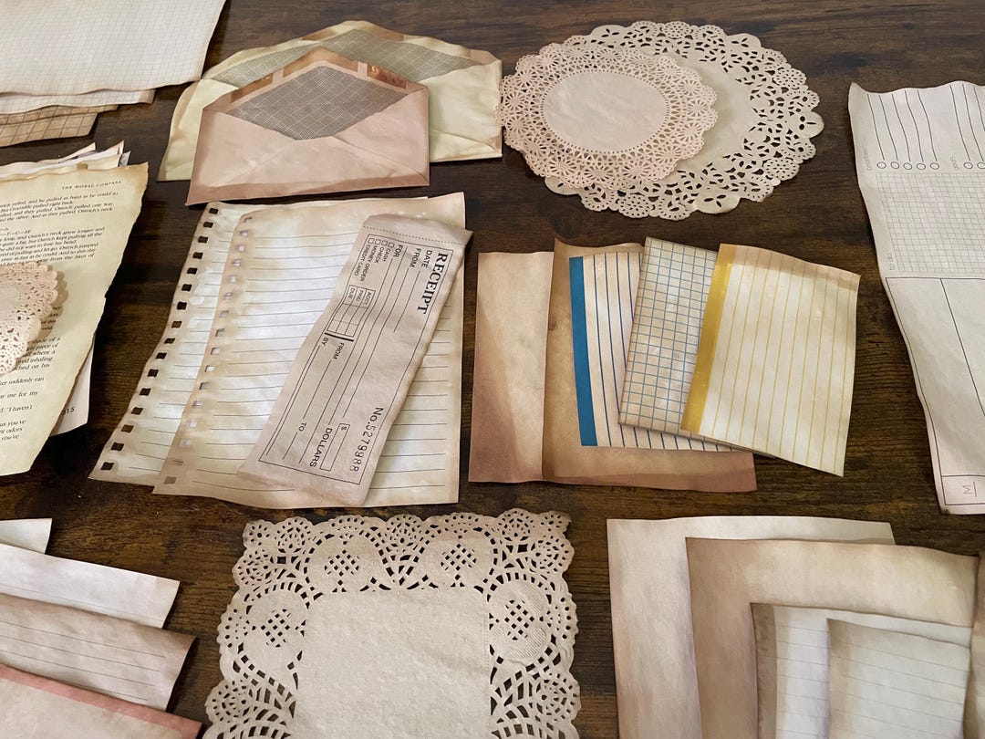 30 Pieces of Tea Dyed Ephemera Pack, Junk Journal Paper Assortment - Etsy