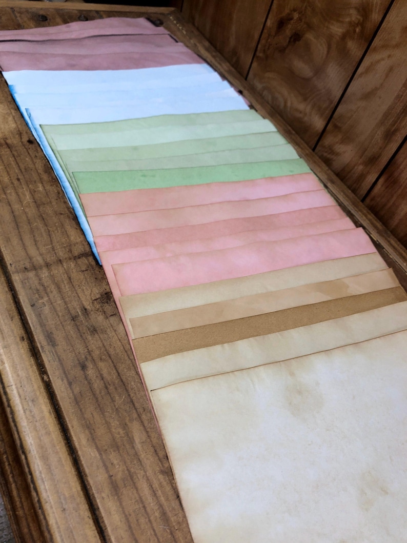 25 Multicolored Tea Dyed Paper Sheets: Scrapbook Stationary image 7
