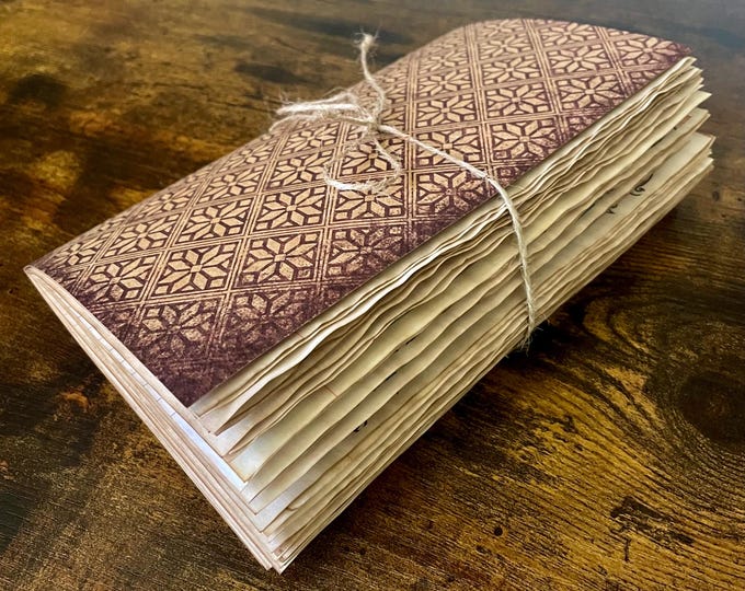 Hand Stitched Vintage Tea Dyed Junk Journal, Mixed Media Scrapbook, 190 ...