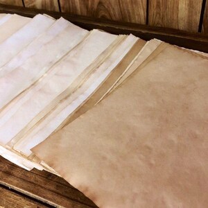 25 Multicolored Tea Dyed Paper Sheets: Scrapbook Stationary image 13