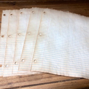 Tea Dyed Lined Paper: Vintage Style Stationery, Scrapbook Paper (12 Sheets)