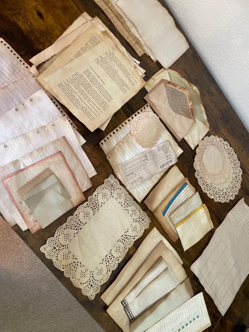 30 Pieces of Tea Dyed Ephemera Pack, Junk Journal Paper Assortment - Etsy
