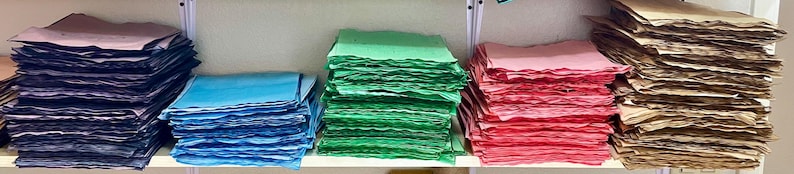 25 Multicolored Tea Dyed Paper Sheets: Scrapbook Stationary image 4