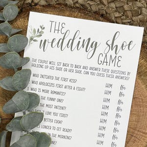 Eucalyptus Wedding Shoe Game: Bridal Shower Trivia (24/pkg)