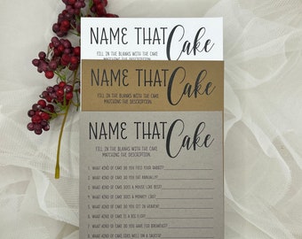 Name That Cake Bridal Shower Game: Printed Cardstock (Set of 24)