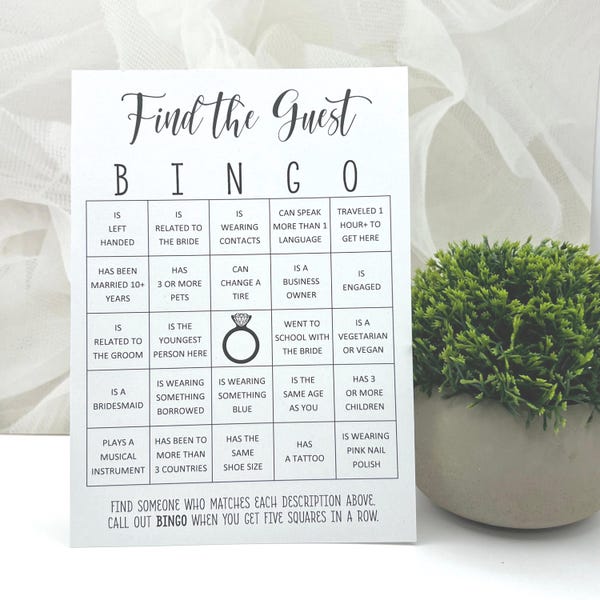Find the Guest Bingo: Bridal Shower Game, 24 Pack