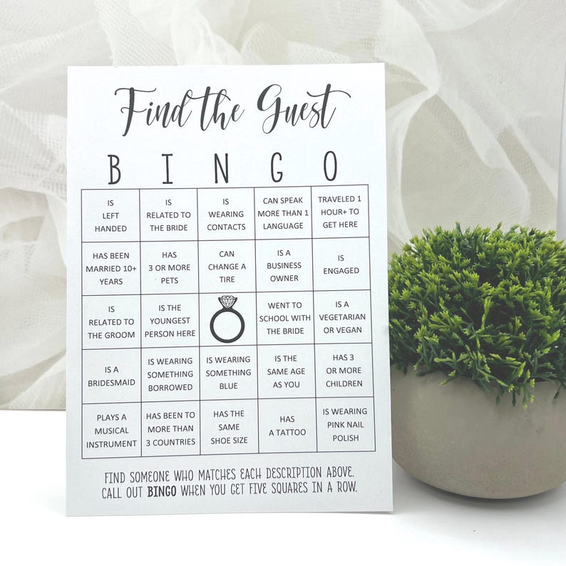 Find the Guest Bingo: Bridal Shower Game, 24 Pack image 1