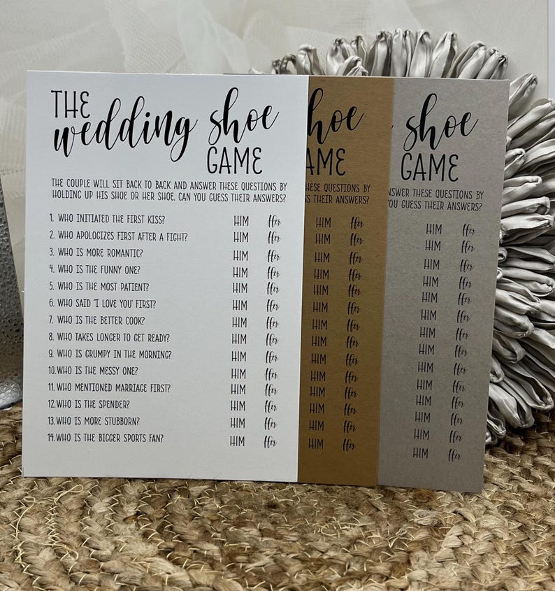 Digital, the Wedding Shoe Bridal Shower Game Trivia - Etsy