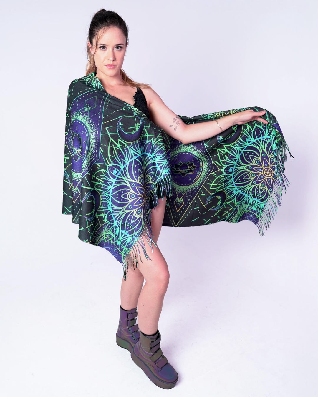Pasmia Rave Neon Geo Pashmina: Ultra-soft Rave Pashmina - Etsy