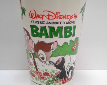 Vintage Bambi 1982 Unused Walt Disney Coca Cola Re-Release Movie Promotional Plastic Cup