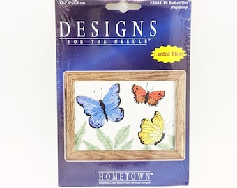 Designs für die Nadel Heimatstadt Schmetterlinge gezählt Kreuzstich Kit - 5 "x 7"