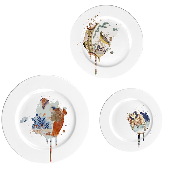 Mineheart Funky Plates Set Kitchen Porcelain Serving Dishes Collectible Serving Plates Dessert Dishes Unique Dinner Plates Dishwasher Etsy