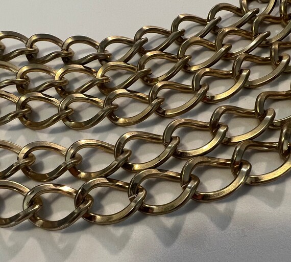 Vintage gold tone chunky link necklace - image 6