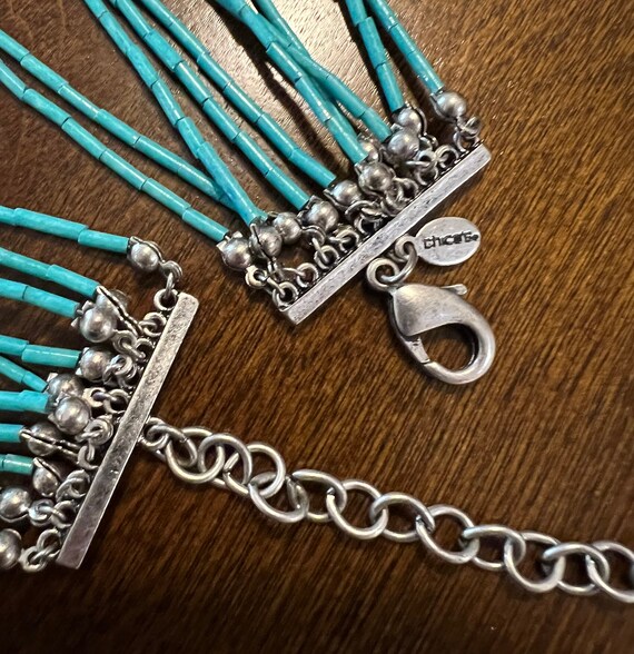 Chico's beautiful turquoise and silver necklace - image 4