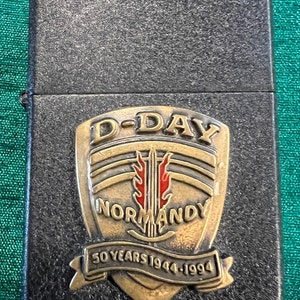 Vintage Zippo Lighter With D-day 50th Year Crest - Etsy