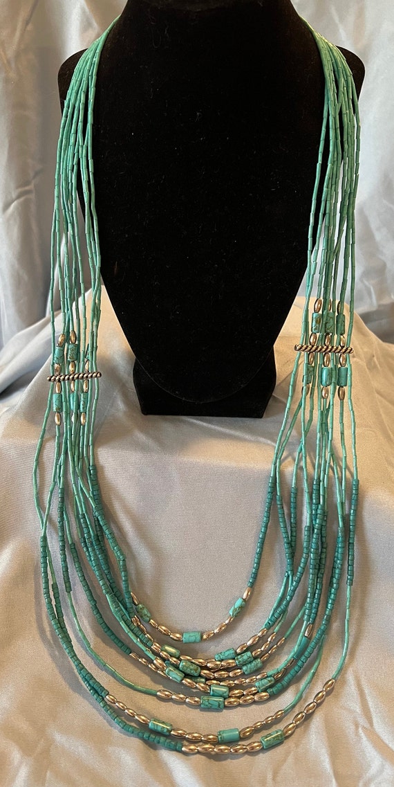 Chico's beautiful turquoise and silver necklace - image 1