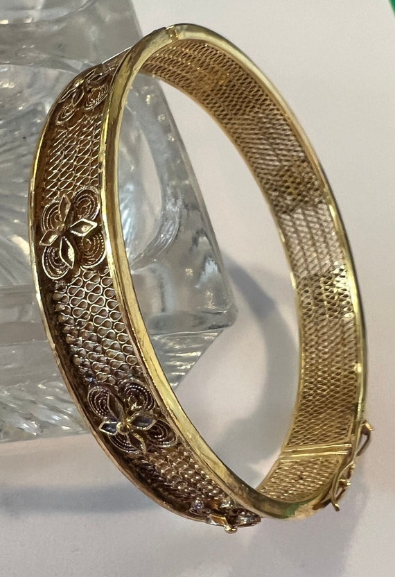 Gorgeous sterling silver and gold wash filigree br