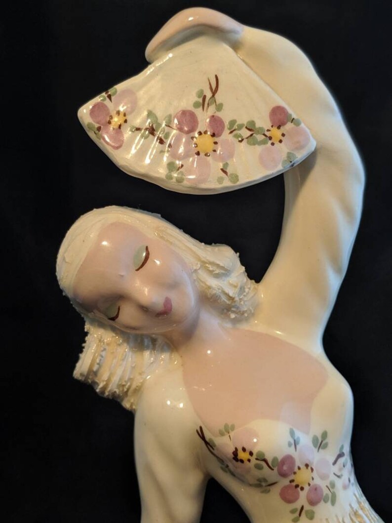 Hedi Schoop Signed California Pottery Fan Dancer Vase 1950s