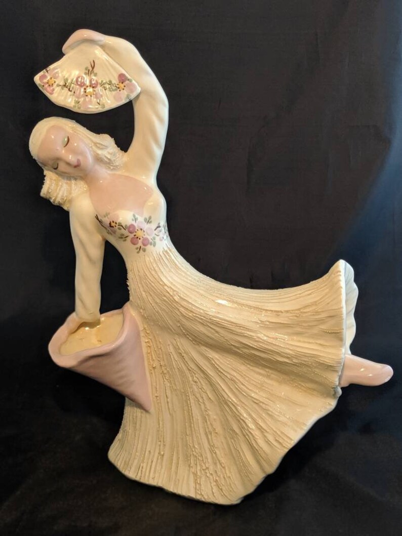 Hedi Schoop Signed California Pottery Fan Dancer Vase 1950s