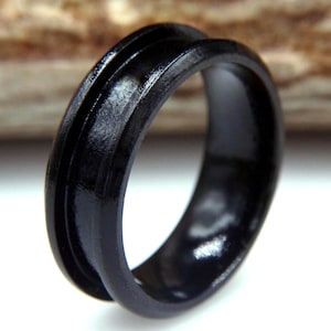 Ebony Wood Ring Blank for Inlay