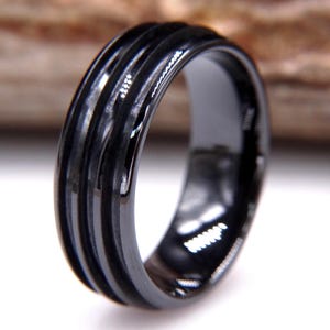 Keramische ring, driekanaals afgeschuinde rand, blank (zwart) voor inlegwerk