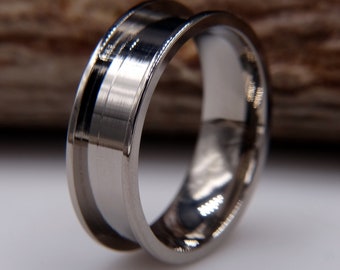 Titanium Ring FLAT Edge Blank for Inlay