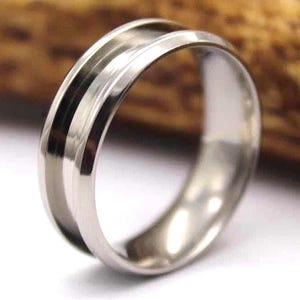 Titanium Beveled Edge Ring Blank for Inlay