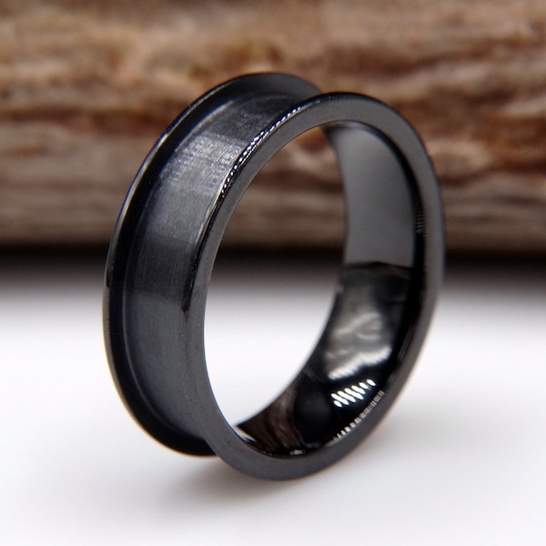 Ceramic FLAT Edge Ring Blank (Black) for Inlay