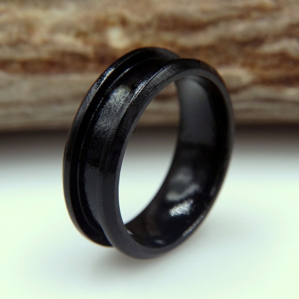 Ebony Wood Ring Blank for Inlay