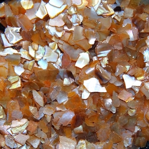 Copeaux d'ormeau teints en ambre - Matériau d'incrustation pour bijoux de bague, menuiserie, arts et artisanat