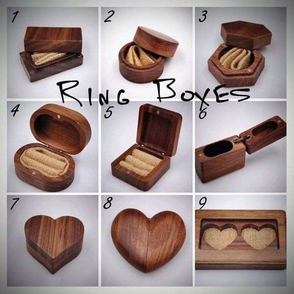 Walnut Ring Boxes