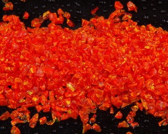 Crushed Opal - "Fire Orange"  / Premium Inlay Material for Jewelry, Woodwork, Furniture, Crafts and Hobbies