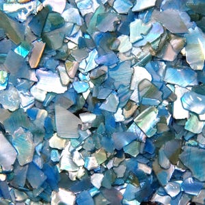 Blaue Eis gefärbte Abalone Muschel Chips : Ring Schmuck Inlay Material