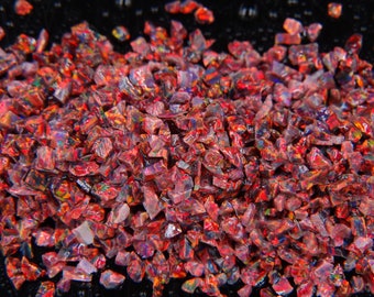 Ópalo triturado - "Mezcla de cerezas" / Material de incrustación premium para joyería, carpintería, muebles, artesanías y pasatiempos
